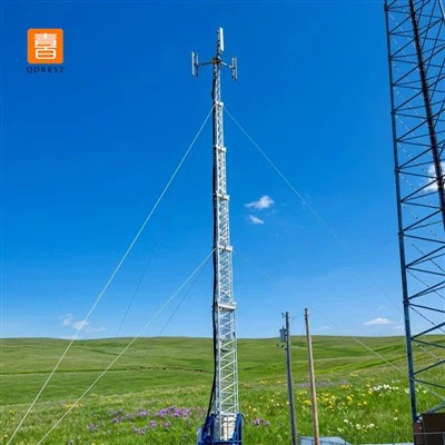 Galvanized Steel Guyed Hlau Mast Kev Sib Txuas Lus Kav hlau txais xov ntauwd